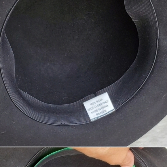 Vintage black wool  rolled rim‎ embellished hat - Picture 5 of 7